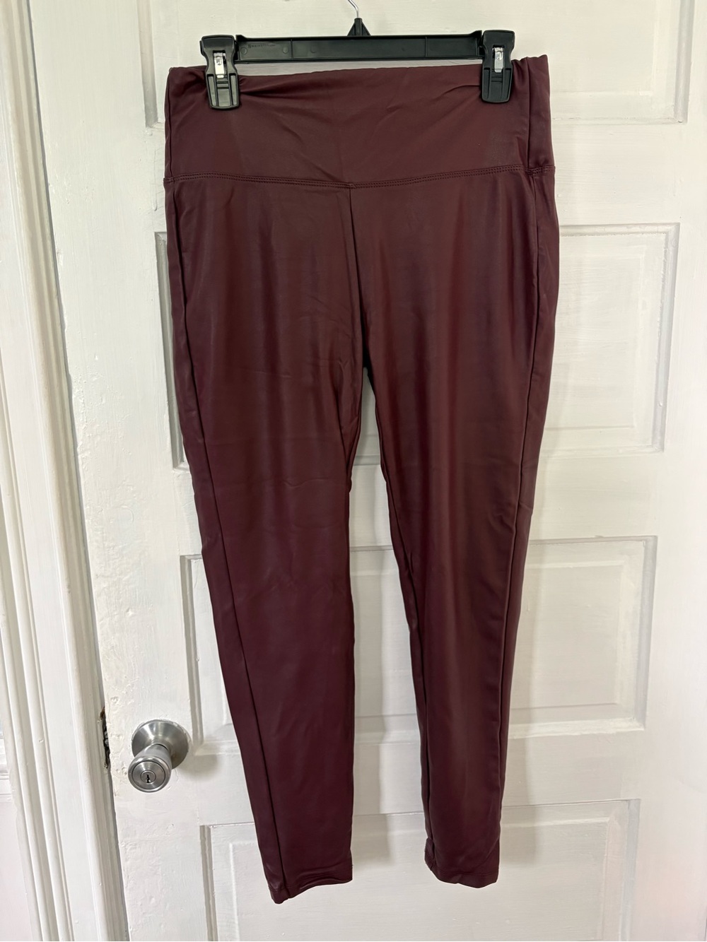 Women's High-Waist Stretch Leggings - Burgundy